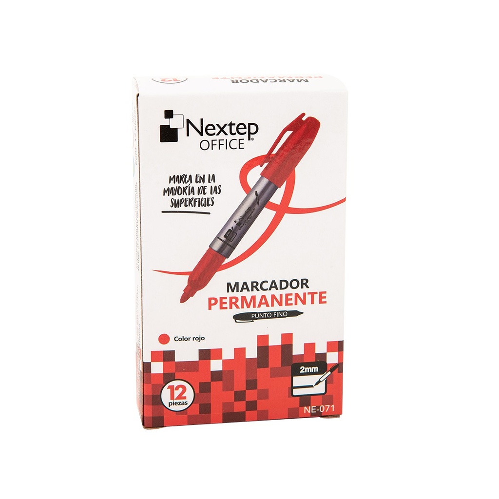 Marcador Permanente Nextep Punto Fino 2mm Rojo