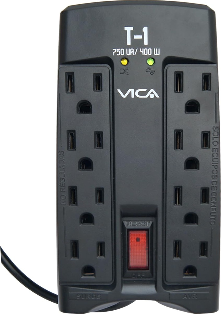 Vica Regulador T-1, 400W, Entrada 127V, 8 Contactos