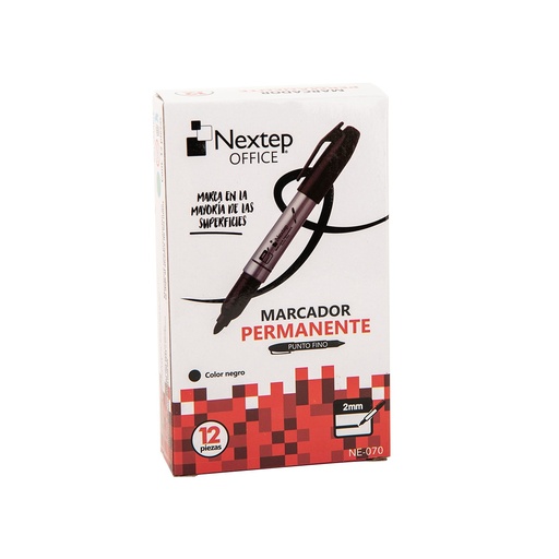[NE-070] Marcador Permanente Nextep Punto Fino 2mm Negro