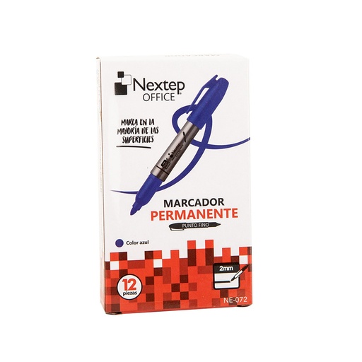 [NE-072] Marcador Permanente Nextep Punto Fino 2mm Azul